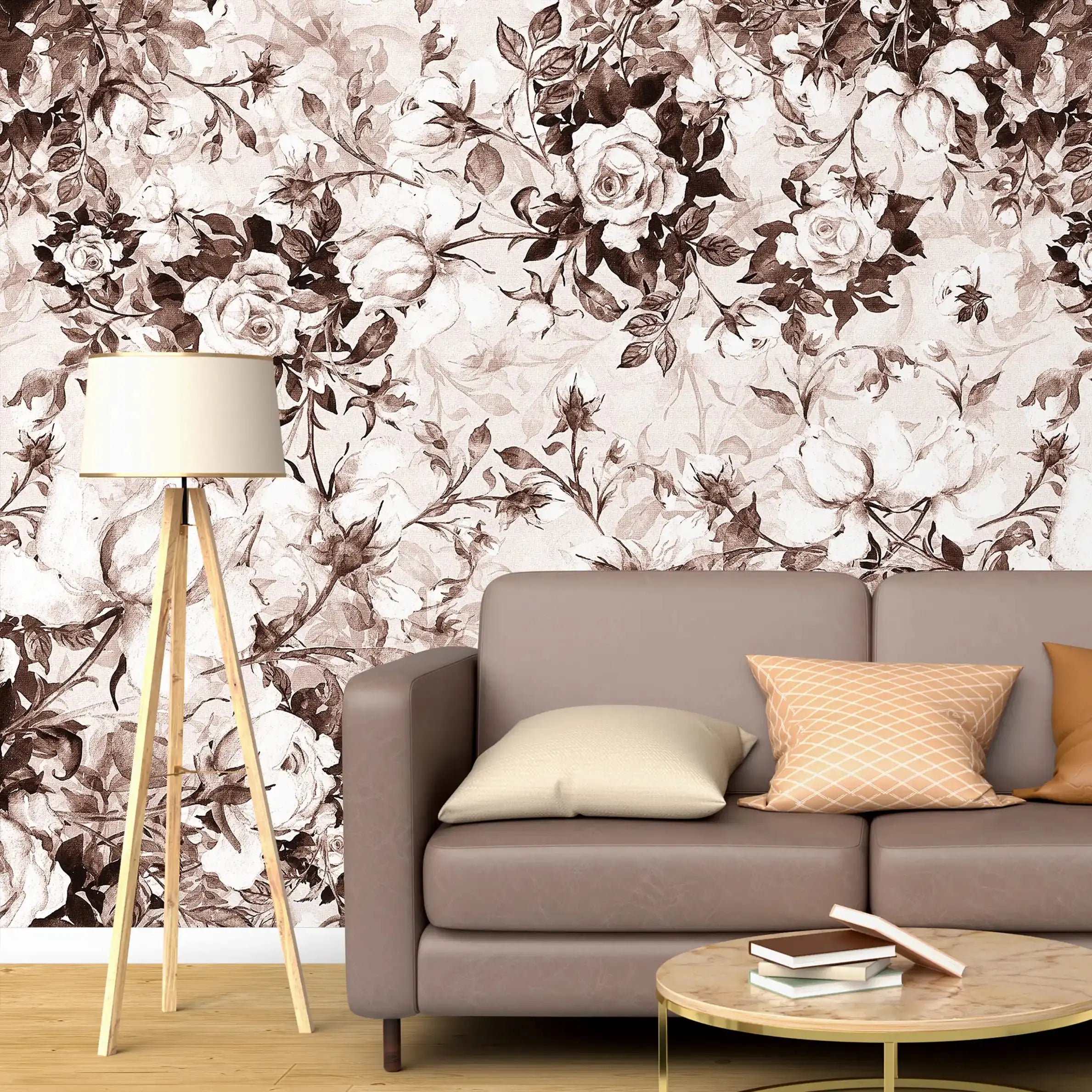 3043-D / Pink Floral Self-Adhesive Wallpaper: Easy Peel and Stick Wall Mural, Modern Room Decor, Bathroom, and Kitchen - Artevella