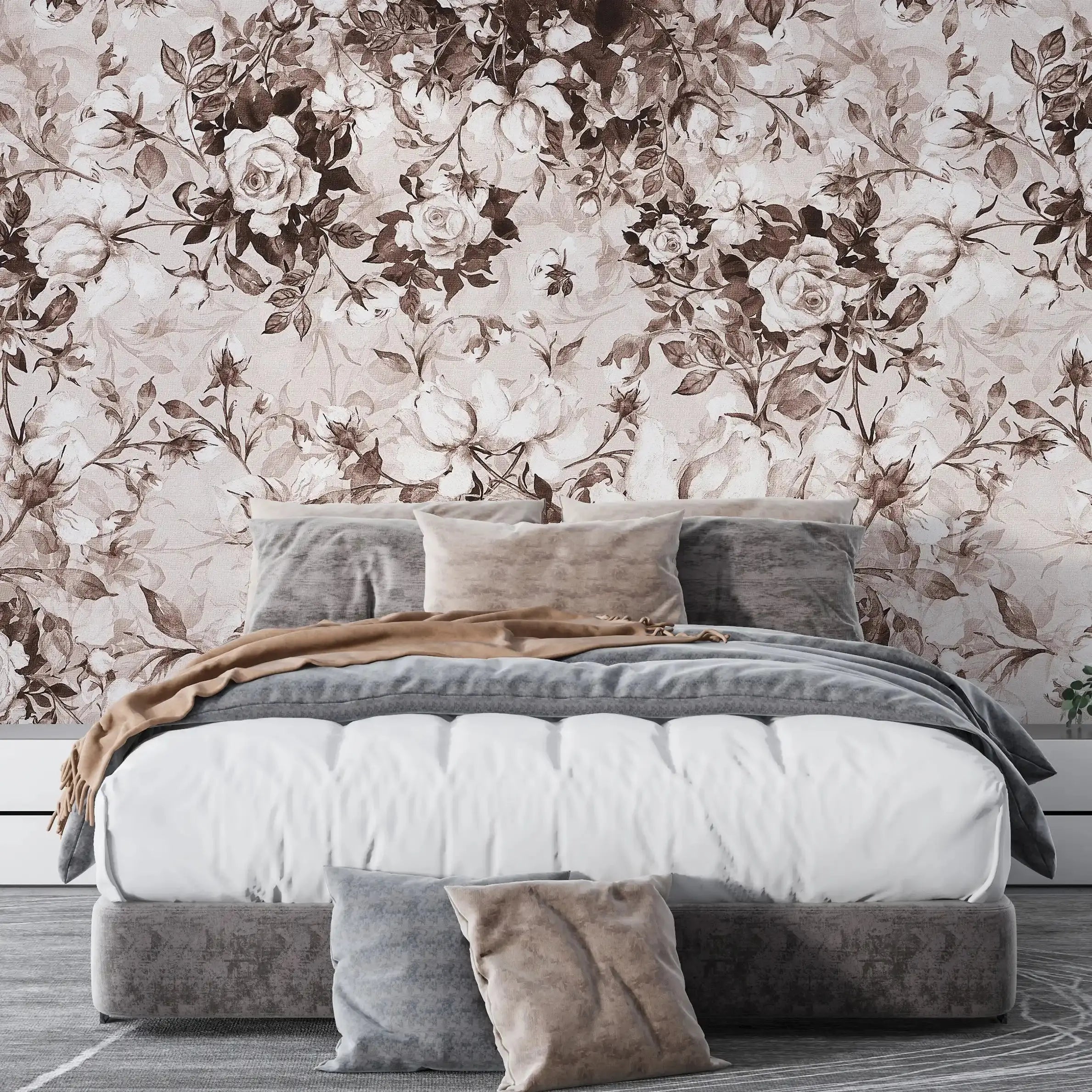 3043-D / Pink Floral Self-Adhesive Wallpaper: Easy Peel and Stick Wall Mural, Modern Room Decor, Bathroom, and Kitchen - Artevella