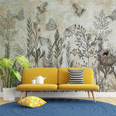3044-B / Modern Tropical Wallpaper - Peel and Stick, Removable Botanical Design with Muted Whimsy Flowers, Ideal for Bedroom, Bathroom & Kitchen Wall Decor - Artevella