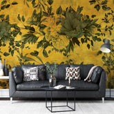 3045-F / Peel and Stick Wallpaper Floral - Large Dark Green Flowers Design, Adhesive Decorative Paper for Bedroom, Kitchen, and Bathroom - Artevella