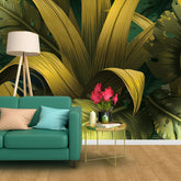 3049-B / Yellow Jungle Peel and Stick Mural - Temporary Wallpaper, Tropical Rainforest, Easy Install Wallpaper for Wall Decor, DIY Decor, and Room Decor - Artevella