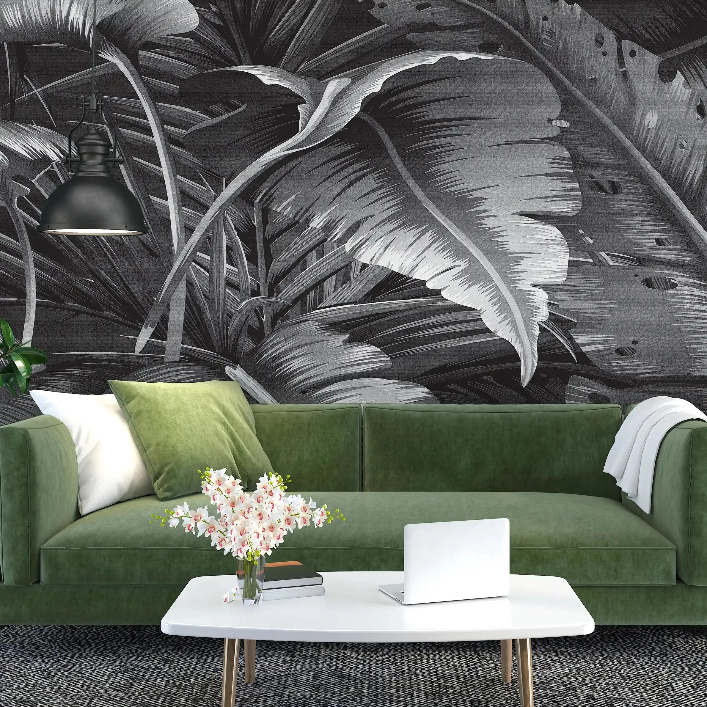 3050-E / Botanical Adhesive Wallpaper: Jungle Leaf Design, Easy Peel and Stick for Walls & Murals - Artevella