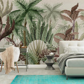 3051-A / Palm Rainforest Wallpaper - Tropical Jungle Peel and Stick Wall Mural for Modern Home Decor - Artevella