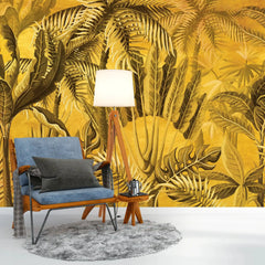 3051-B /  Palm Rainforest Wallpaper - Tropical Jungle Peel and Stick Wall Mural for Modern Home Decor - Artevella