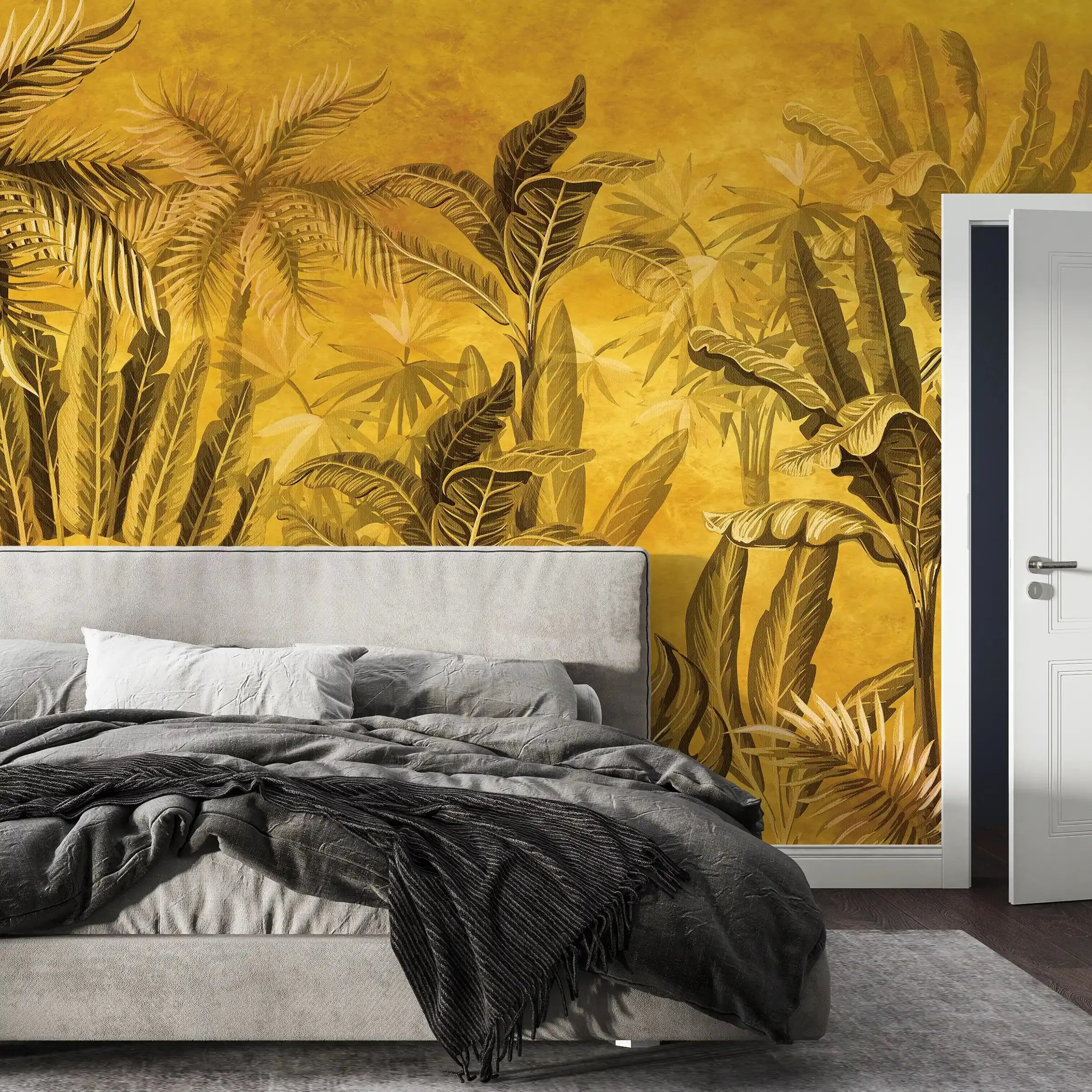 3051-B /  Palm Rainforest Wallpaper - Tropical Jungle Peel and Stick Wall Mural for Modern Home Decor - Artevella