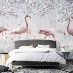 3054-B / Peel and Stick Wallpaper with Pink FlamingoBoho WallPaper for Wall Decor, Easy Install, Removable for Nursery, Bathroom, Bedroom - Artevella