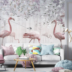 3054-B / Peel and Stick Wallpaper with Pink FlamingoBoho WallPaper for Wall Decor, Easy Install, Removable for Nursery, Bathroom, Bedroom - Artevella