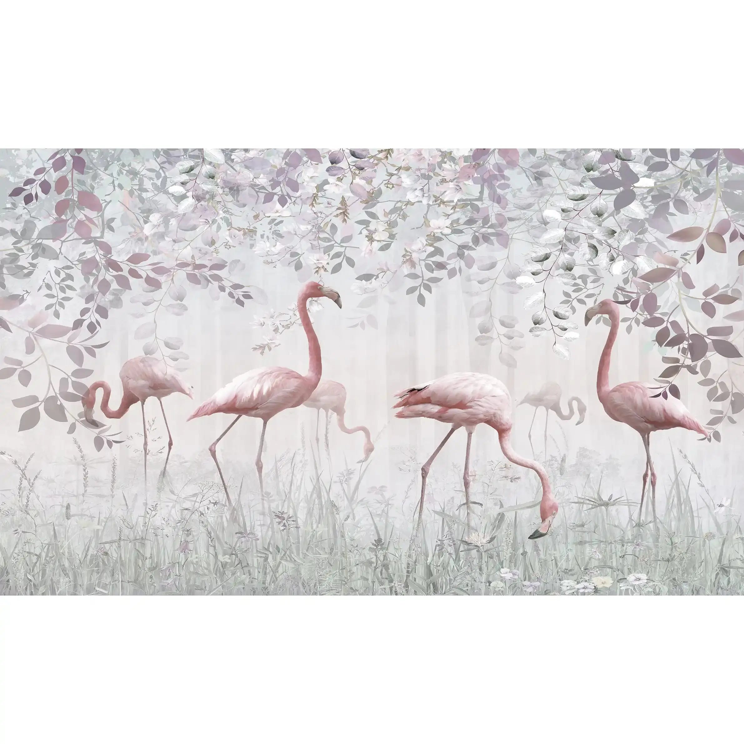 3054-B / Peel and Stick Wallpaper with Pink FlamingoBoho WallPaper for Wall Decor, Easy Install, Removable for Nursery, Bathroom, Bedroom - Artevella