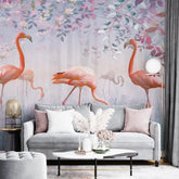3054-C / Peel and Stick Wallpaper with Pink FlamingoBoho WallPaper for Wall Decor, Easy Install, Removable for Nursery, Bathroom, Bedroom - Artevella