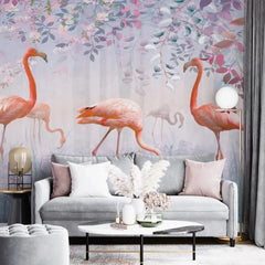 3054-C / Peel and Stick Wallpaper with Pink FlamingoBoho WallPaper for Wall Decor, Easy Install, Removable for Nursery, Bathroom, Bedroom - Artevella