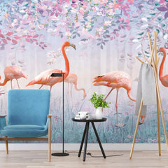 3054-C / Peel and Stick Wallpaper with Pink FlamingoBoho WallPaper for Wall Decor, Easy Install, Removable for Nursery, Bathroom, Bedroom - Artevella