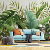 3056-A / Modern Wallpaper Peel and Stick - Exotic Tropical Plants and Palm Leaves Mural, Ideal for DIY Decor and Room Transformation - Artevella