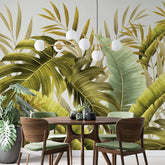 3056-B / Modern Wallpaper Peel and Stick - Exotic Tropical Plants and Palm Leaves Mural, Ideal for DIY Decor and Room Transformation - Artevella