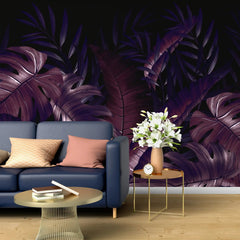 3056-C / Modern Wallpaper Peel and Stick - Exotic Tropical Plants and Palm Leaves Mural, Ideal for DIY Decor and Room Transformation - Artevella