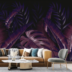 3056-C / Modern Wallpaper Peel and Stick - Exotic Tropical Plants and Palm Leaves Mural, Ideal for DIY Decor and Room Transformation - Artevella