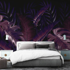 3056-C / Modern Wallpaper Peel and Stick - Exotic Tropical Plants and Palm Leaves Mural, Ideal for DIY Decor and Room Transformation - Artevella