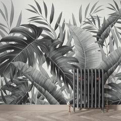 3056-E / Modern Wallpaper Peel and Stick - Exotic Tropical Plants and Palm Leaves Mural, Ideal for DIY Decor and Room Transformation - Artevella