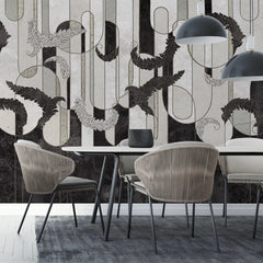 3060-D / Boho Wallpaper Stick and Peel: Nature Inspired Self Adhesive Mural, Ideal for Bathroom, Bedroom, and Kitchen Decor - Artevella