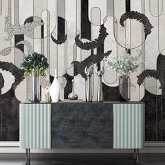 3060-D / Boho Wallpaper Stick and Peel: Nature Inspired Self Adhesive Mural, Ideal for Bathroom, Bedroom, and Kitchen Decor - Artevella