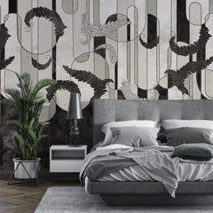 3060-D / Boho Wallpaper Stick and Peel: Nature Inspired Self Adhesive Mural, Ideal for Bathroom, Bedroom, and Kitchen Decor - Artevella