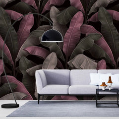 3062-B / Botanical Peelable Stickable Wallpaper with Gold Banana Leaves - Self-Adhesive, Removable Wallpaper for Walls, Boho Decor - Artevella