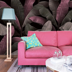 3062-B / Botanical Peelable Stickable Wallpaper with Gold Banana Leaves - Self-Adhesive, Removable Wallpaper for Walls, Boho Decor - Artevella