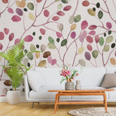 3063-C / Tropical Floral Peel and Stick Wallpaper - Colorful Woodland Branch, Decorative for Accent Wall, Removable and Easy to Install - Artevella