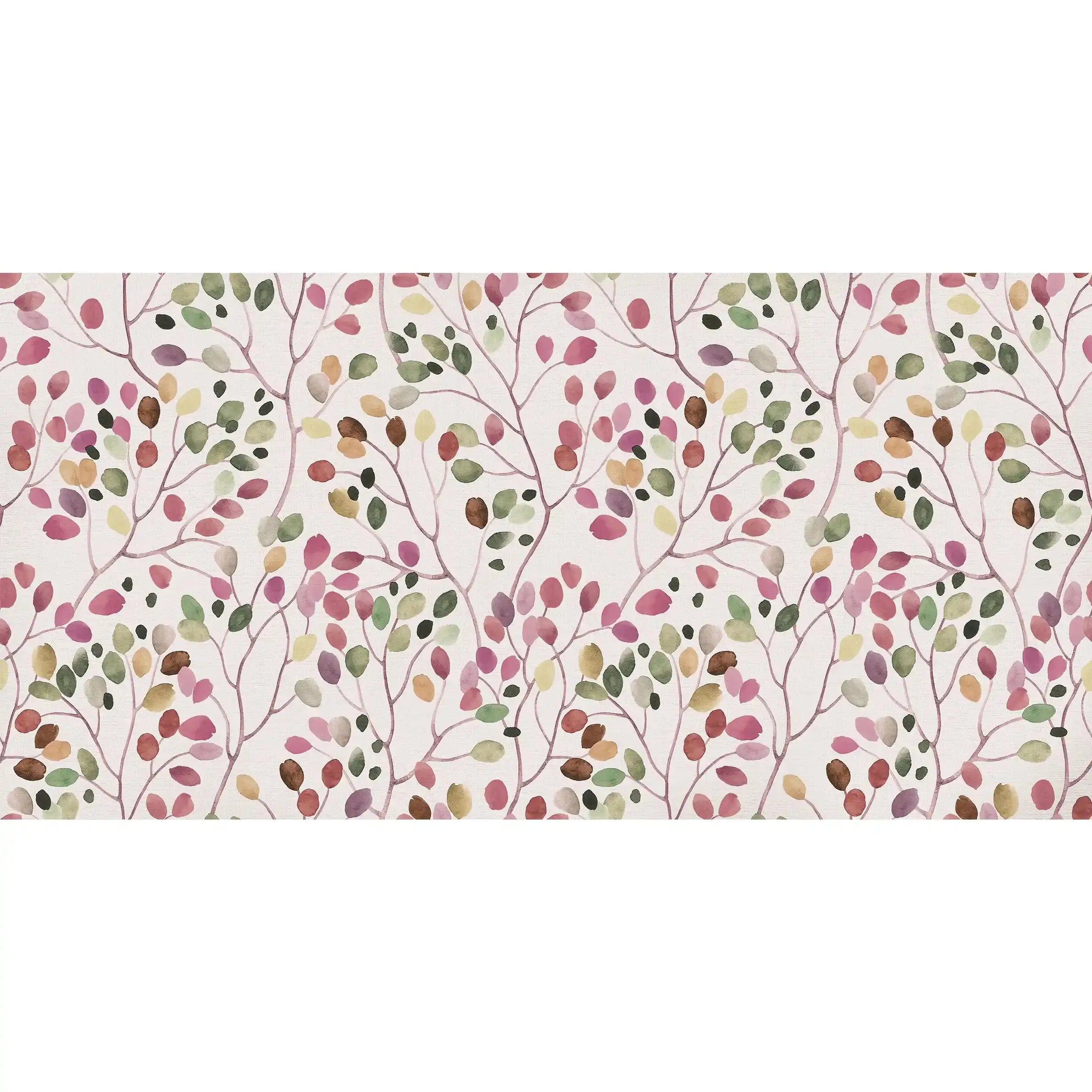 3063-C / Tropical Floral Peel and Stick Wallpaper - Colorful Woodland Branch, Decorative for Accent Wall, Removable and Easy to Install - Artevella