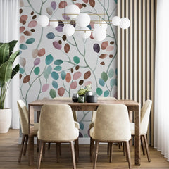 3063-D / Tropical Floral Peel and Stick Wallpaper - Colorful Woodland Branch, Decorative for Accent Wall, Removable and Easy to Install - Artevella
