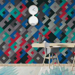 3064-C / Colorful Geometric Pattern Wallpaper - Peelable, Stickable, Ideal for Modern Wall Decor or Accent Wall - Artevella