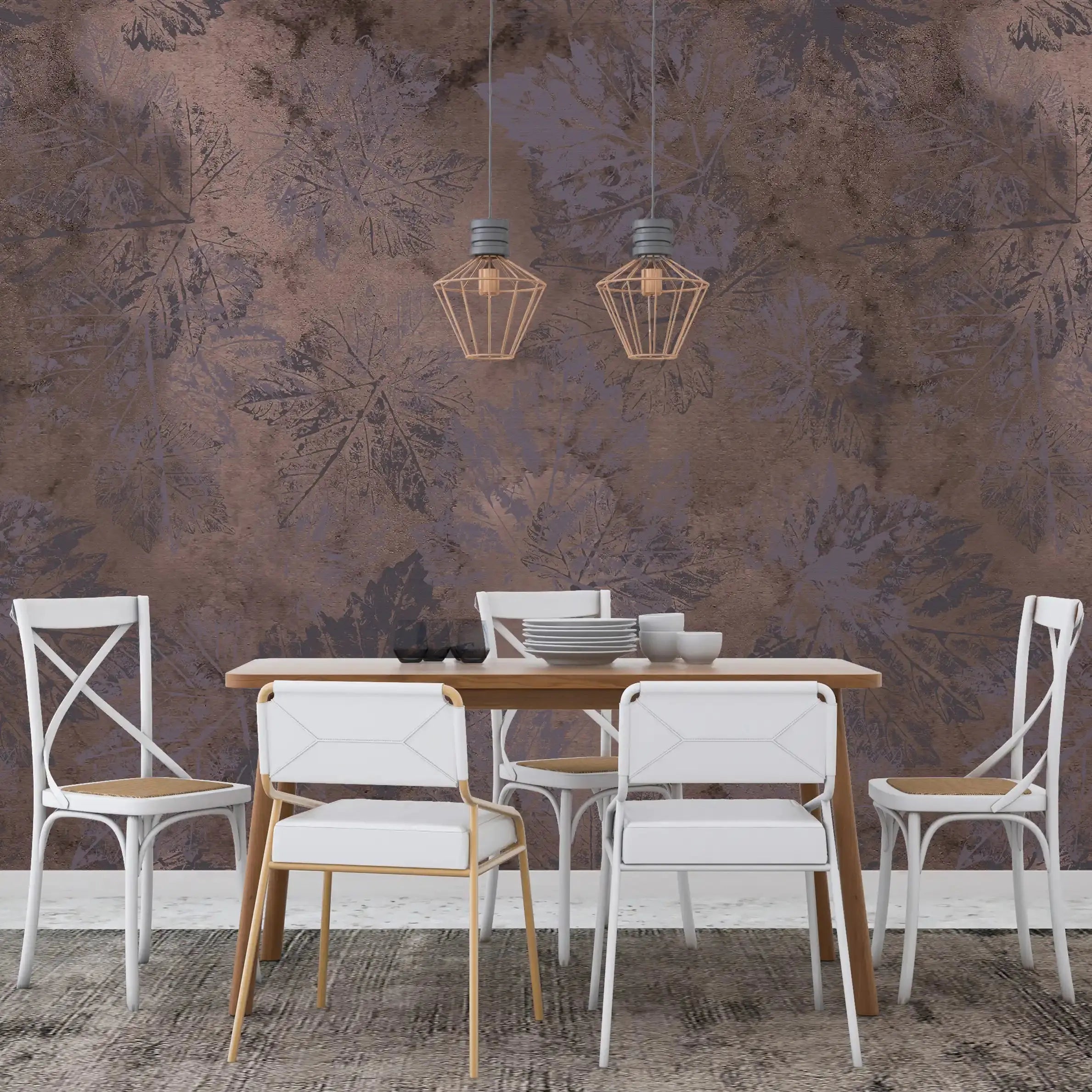 3072-A / Vintage Floral Mural Peel and Stick Wallpaper - Dark Brown Nature-Inspired Wall Decor for Modern Homes - Artevella