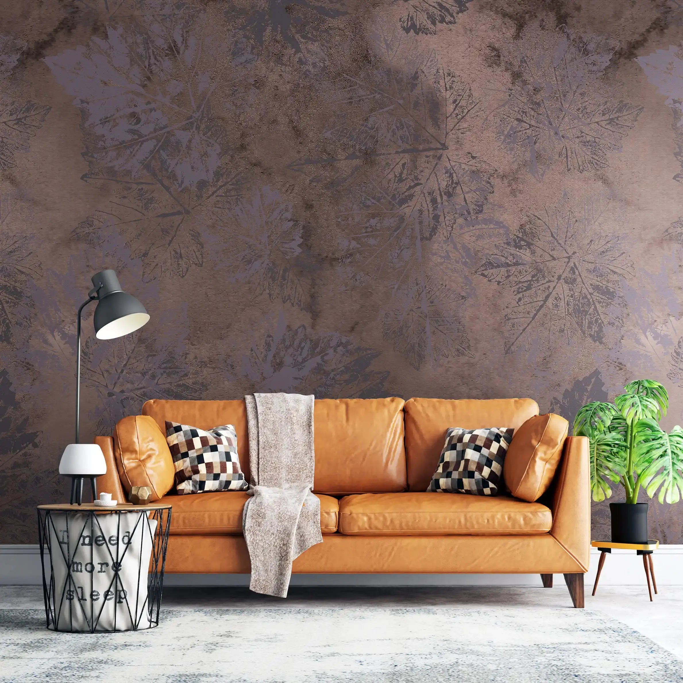 3072-A / Vintage Floral Mural Peel and Stick Wallpaper - Dark Brown Nature-Inspired Wall Decor for Modern Homes - Artevella