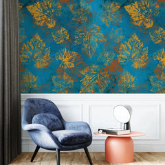 3072-B / Vintage Floral Mural Peel and Stick Wallpaper - Yellow and Brown Nature-Inspired Wall Decor for Modern Homes - Artevella