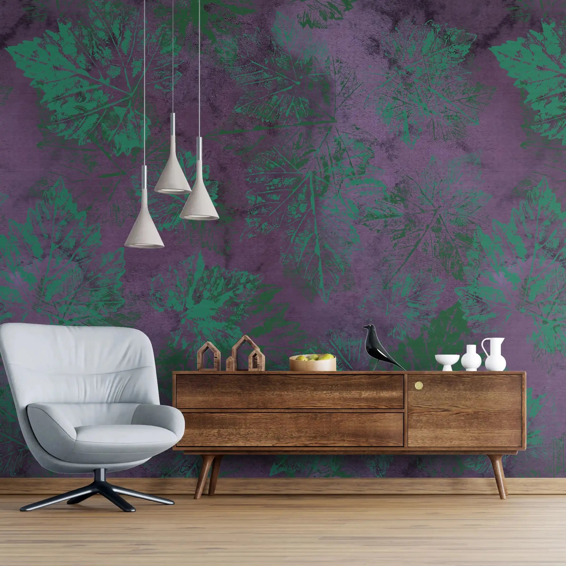 3072-C / Vintage Floral Mural Peel and Stick Wallpaper - Green  Nature-Inspired Wall Decor for Modern Homes - Artevella