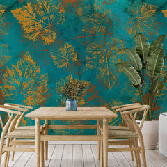 3072-D / Vintage Floral Mural Peel and Stick Wallpaper - Blue Nature-Inspired Wall Decor for Modern Homes - Artevella