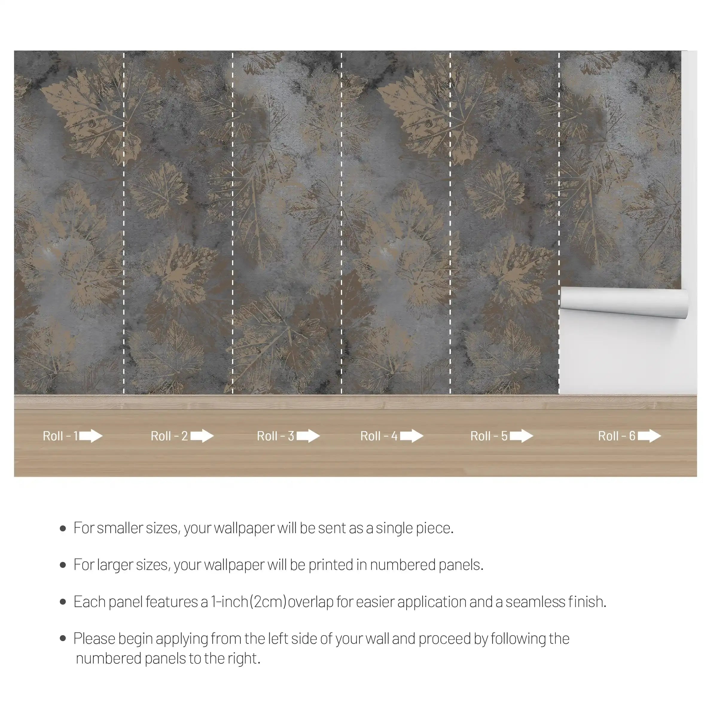 3072-E / Vintage Floral Mural Peel and Stick Wallpaper - Brown Nature-Inspired Wall Decor for Modern Homes - Artevella