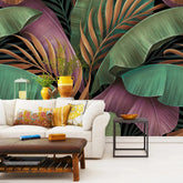 3075-B / Peel and Stick Boho Wallpaper: Tropical Palm Leave Design, Perfect for Accent Wall Decor - Artevella