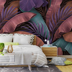 3075-C / Peel and Stick Boho Wallpaper: Tropical Palm Leave Design, Perfect for Accent Wall Decor - Artevella