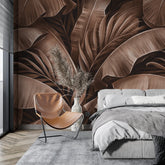 3075-D / Peel and Stick Boho Wallpaper: Tropical Palm Leave Design, Perfect for Accent Wall Decor - Artevella