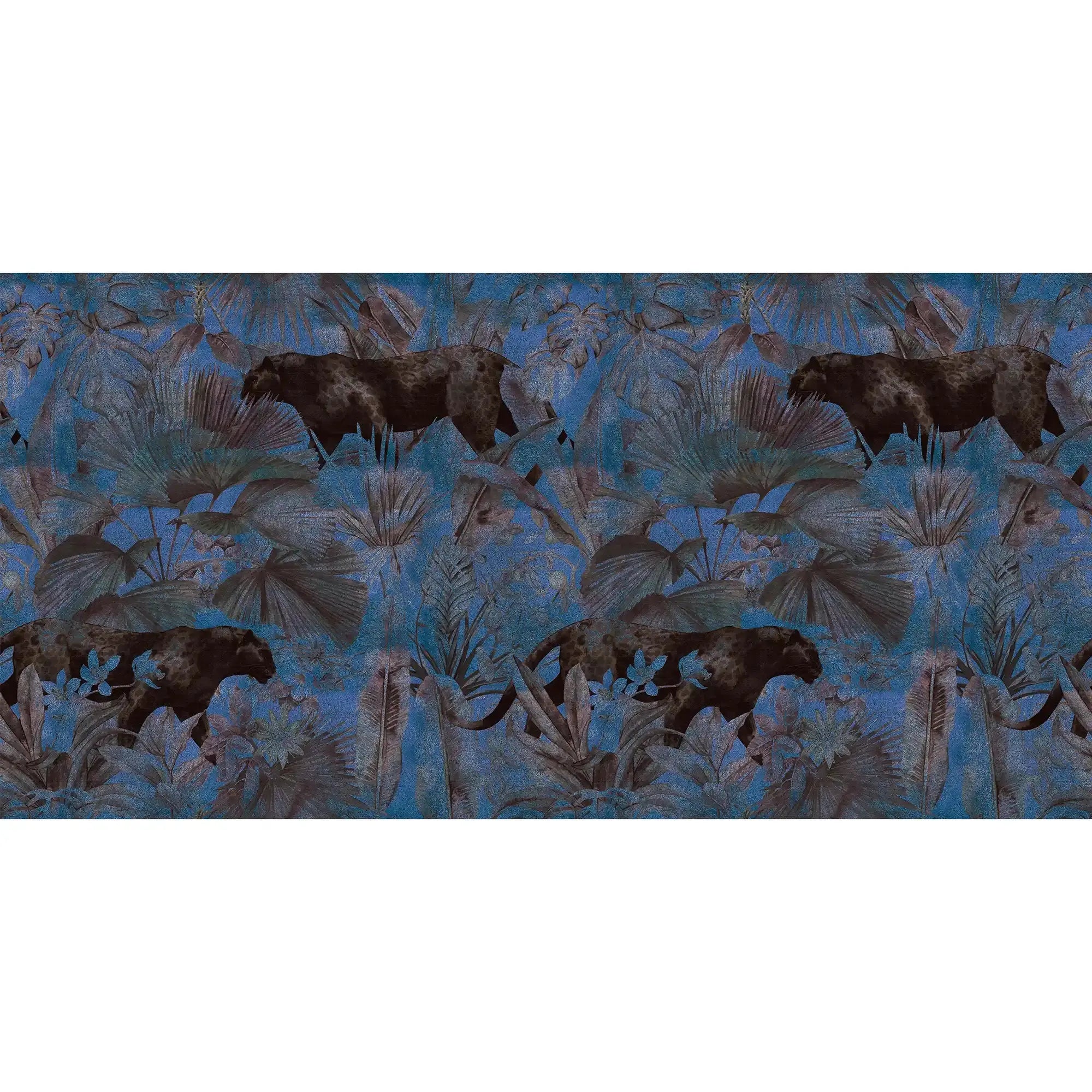 3076-C / Botanical Wallpaper with Panther Theme: Adhesive Mural for Wall Accent - Artevella