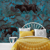 3076-D / Botanical Wallpaper with Panther Theme: Adhesive Mural for Wall Accent - Artevella