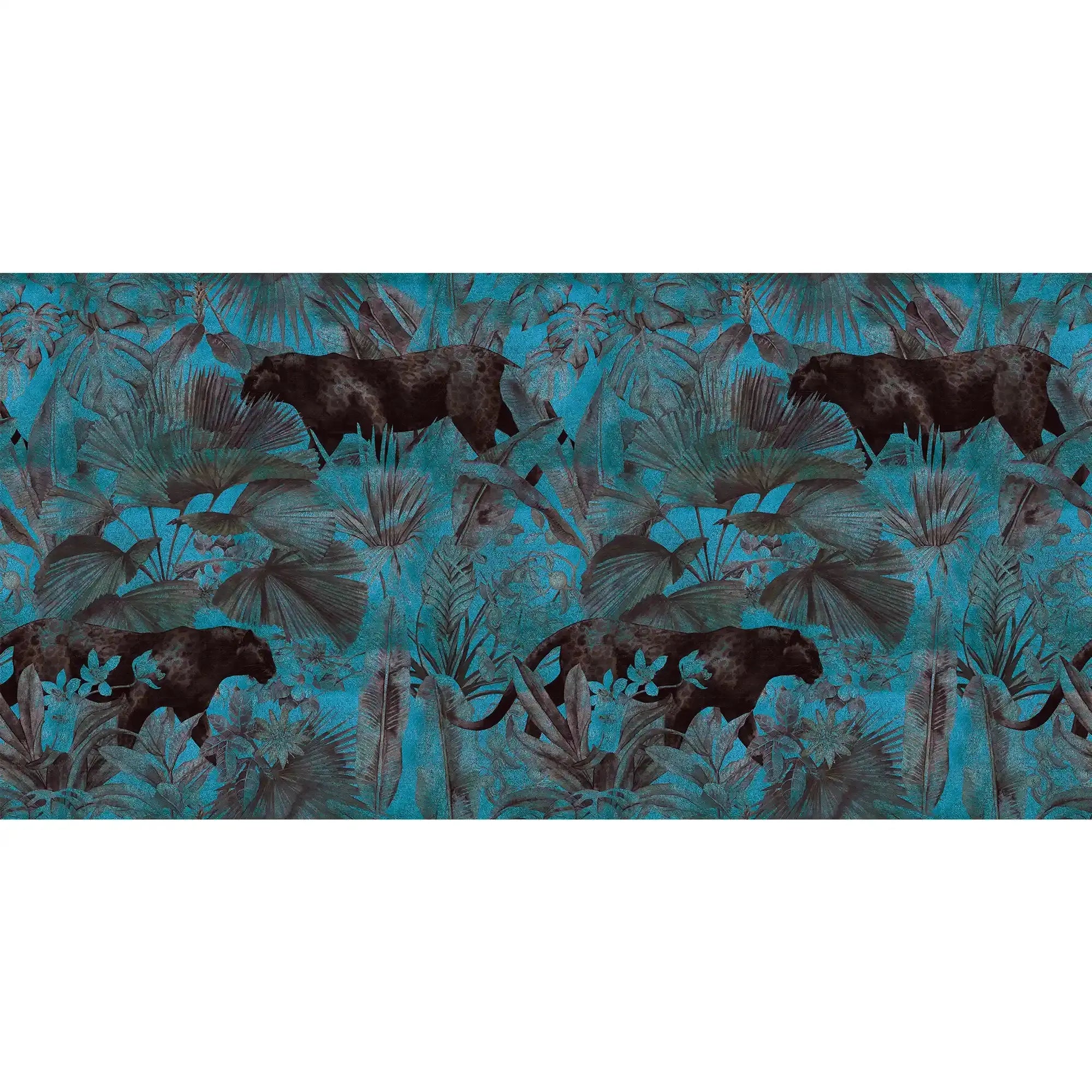 3076-D / Botanical Wallpaper with Panther Theme: Adhesive Mural for Wall Accent - Artevella