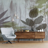 3077-A / Botanical Wall Mural: Peel and Stick Wallpaper with Wild Floral and Plant Motif - Artevella