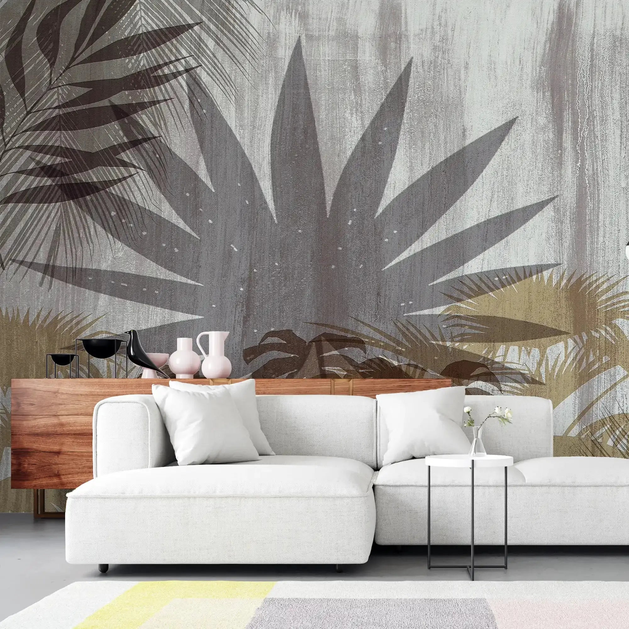3077-B / Botanical Wall Mural: Peel and Stick Wallpaper with Wild Floral and Plant Motif - Artevella