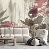 3077-D / Botanical Wall Mural: Peel and Stick Wallpaper with Wild Floral and Plant Motif - Artevella