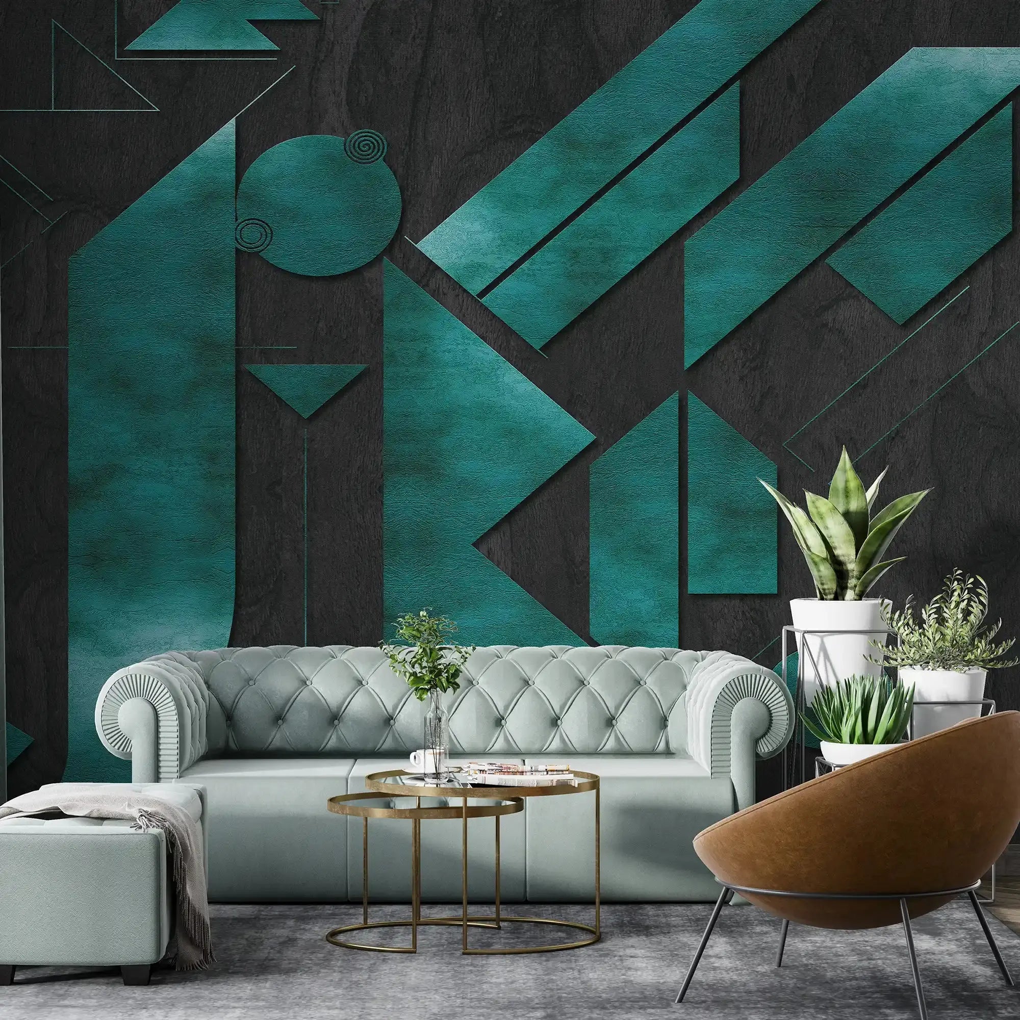 3078-E / Adhesive Boho Wallpaper Peel and Stick: Easy Install Geometric Pattern for Walls, Bedrooms, Kitchens - Modern, Temporary Room Decor - Artevella