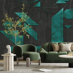 3078-E / Adhesive Boho Wallpaper Peel and Stick: Easy Install Geometric Pattern for Walls, Bedrooms, Kitchens - Modern, Temporary Room Decor - Artevella