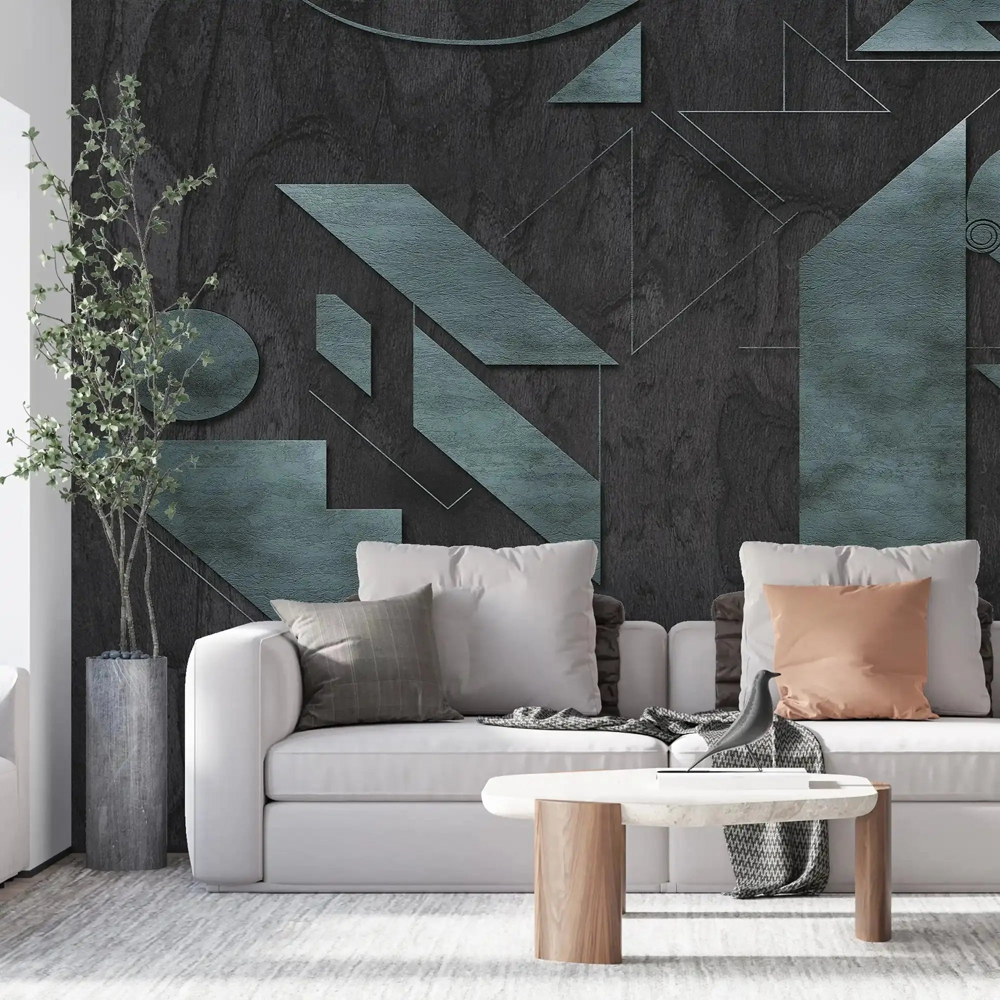 3078-F / Adhesive Boho Wallpaper Peel and Stick: Easy Install Geometric Pattern for Walls, Bedrooms, Kitchens - Modern, Temporary Room Decor - Artevella