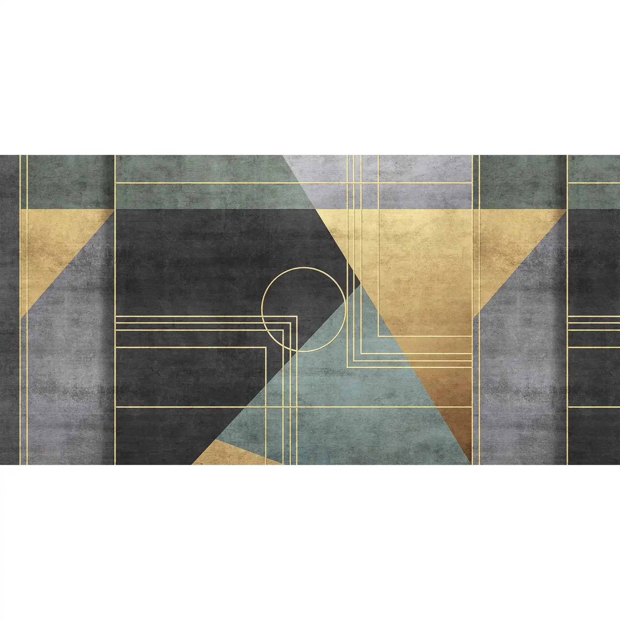 3079-A / Peel and Stick Geometric Wallpaper: Gold Accents, Modern Decor for Walls - DIY Self Adhesive, Removable, Abstract Art Deco Design - Artevella