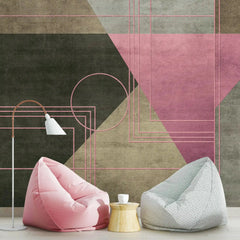 3079-C / Peel and Stick Geometric Wallpaper: Gold Accents, Modern Decor for Walls - DIY Self Adhesive, Removable, Abstract Art Deco Design - Artevella